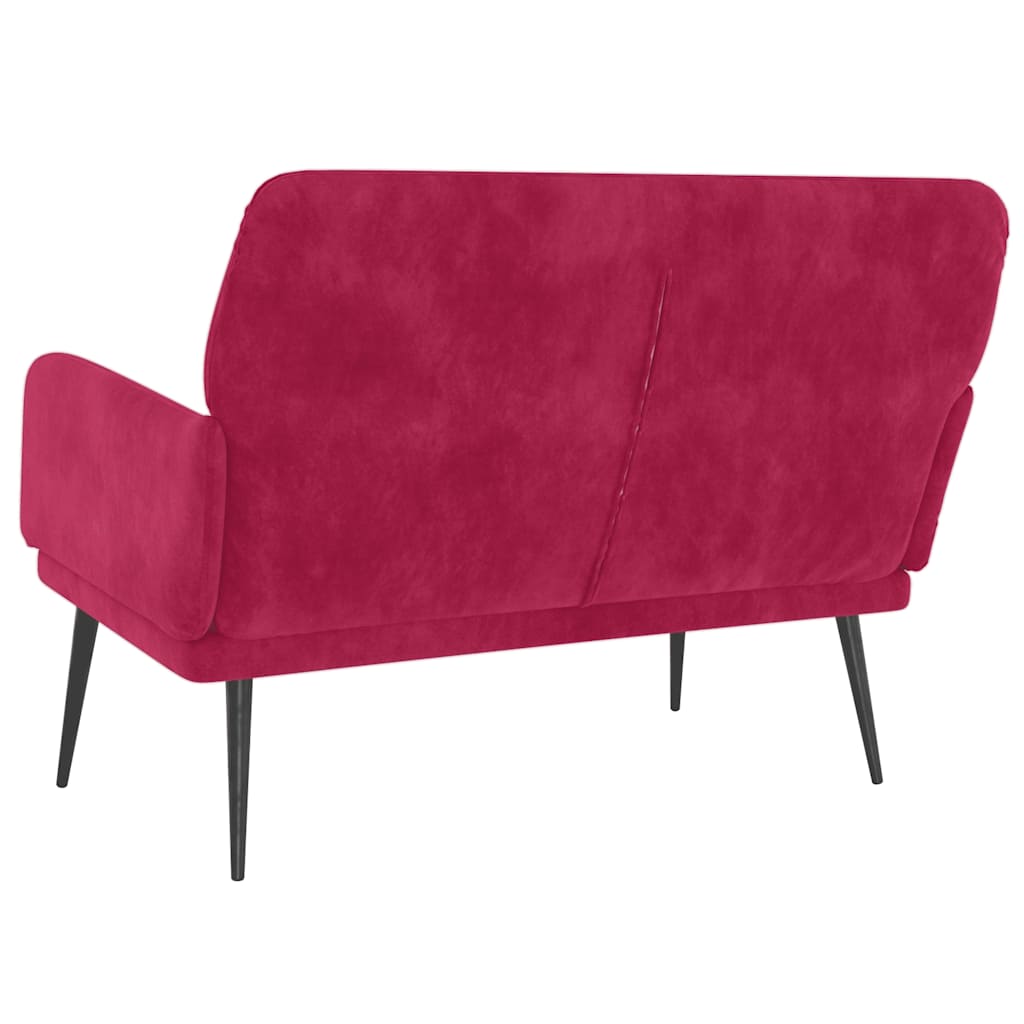 Klupa crvena boja vina 108 x 79 x 79 cm baršunasta
