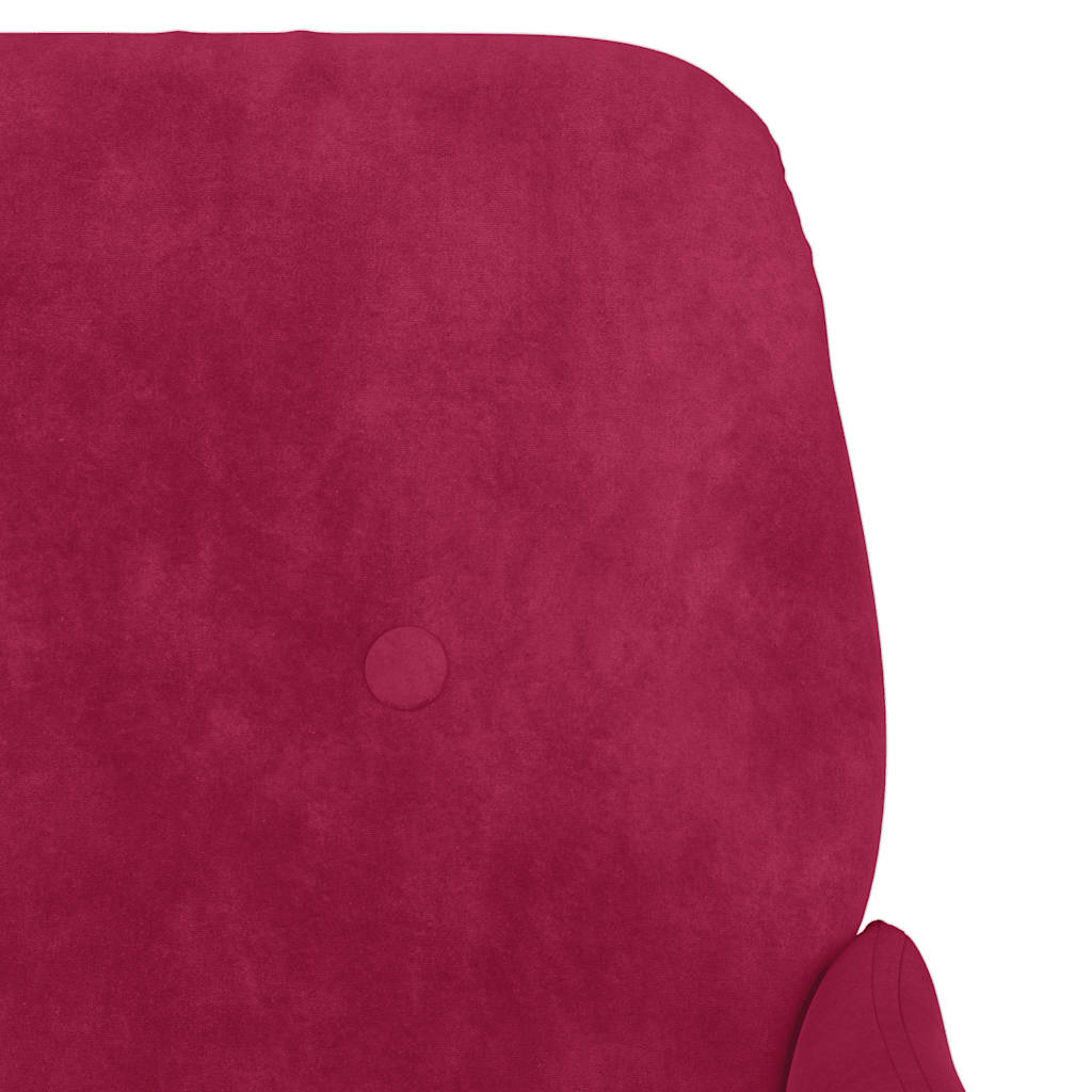 Klupa crvena boja vina 108 x 79 x 79 cm baršunasta