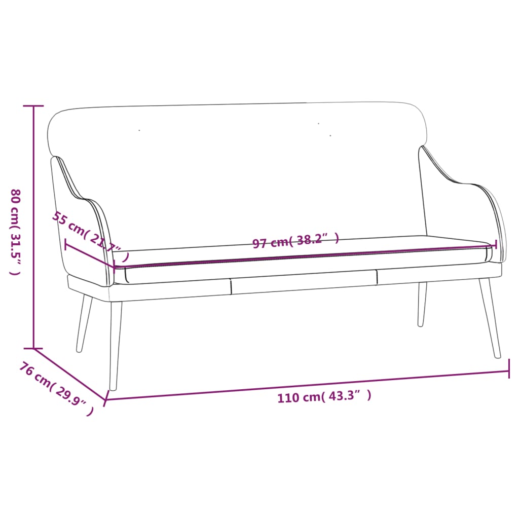 Klupa krem 110 x 76 x 80 cm od umjetne kože