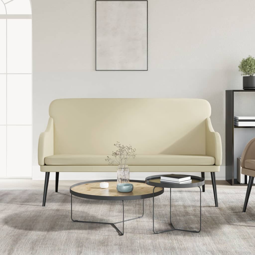 Klupa krem 110 x 76 x 80 cm od umjetne kože