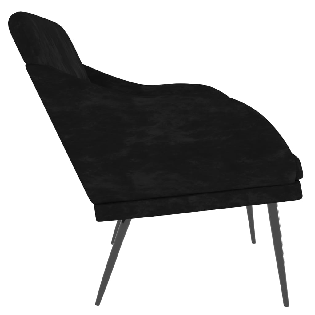Klupa crna 110 x 76 x 80 cm baršunasta