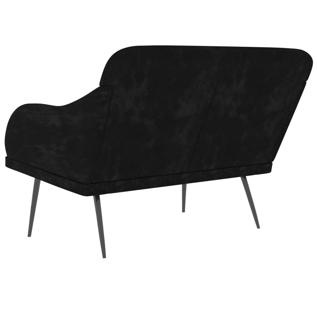 Klupa crna 110 x 76 x 80 cm baršunasta