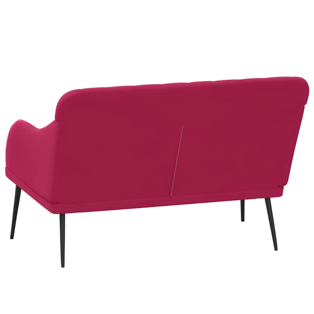 Klupa crvena boja vina 110 x 76 x 80 cm baršunasta