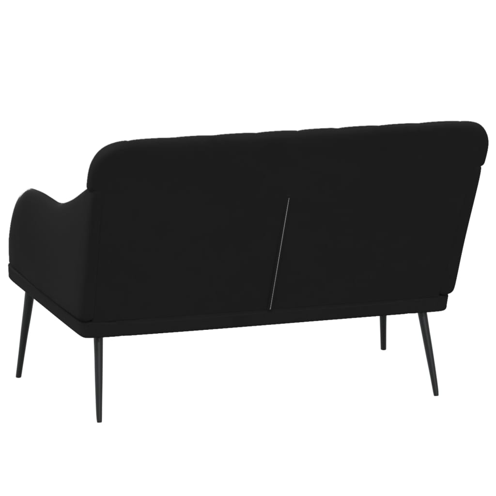Klupa crna 110 x 76 x 80 cm baršunasta