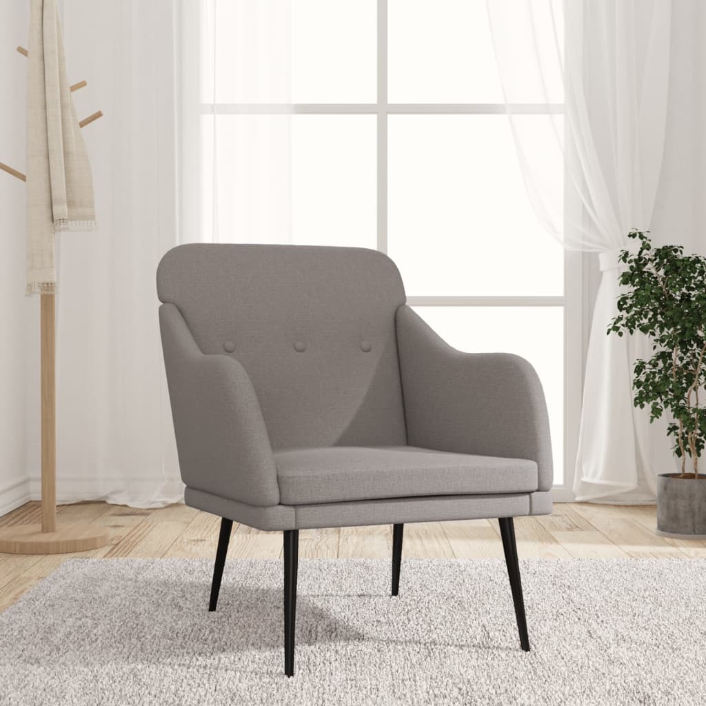 Fotelja smeđesiva 63 x 76 x 80 cm od tkanine
