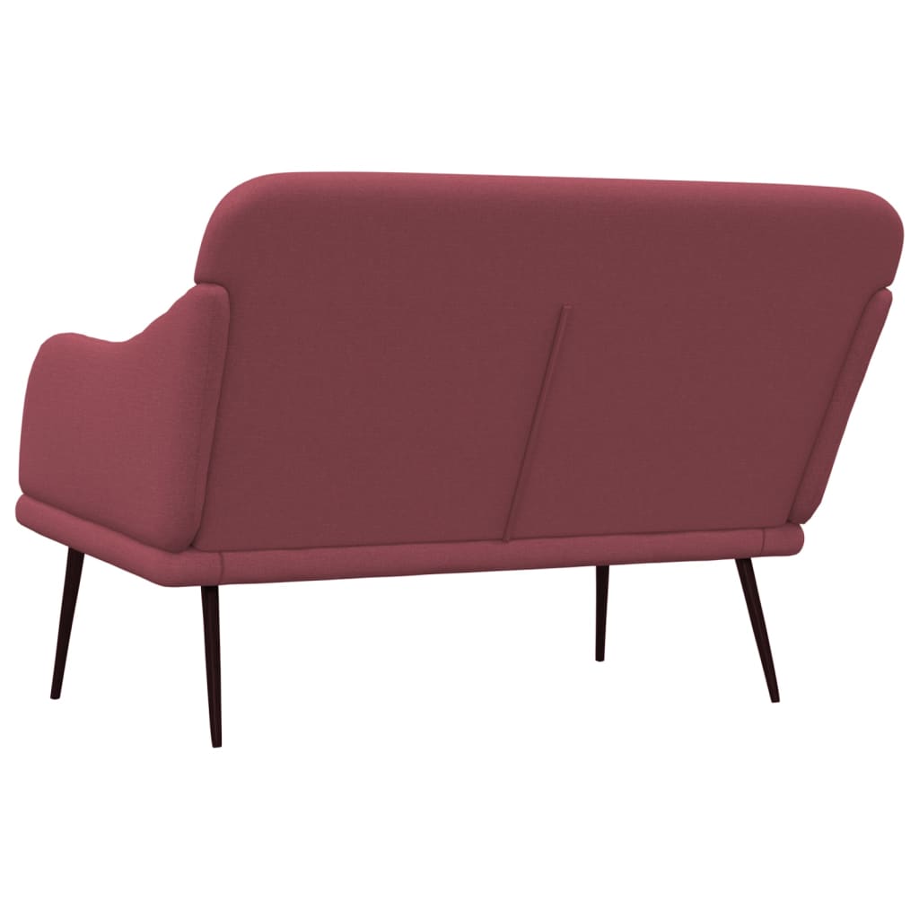 Klupa crvena boja vina 110 x 76 x 80 cm od tkanine