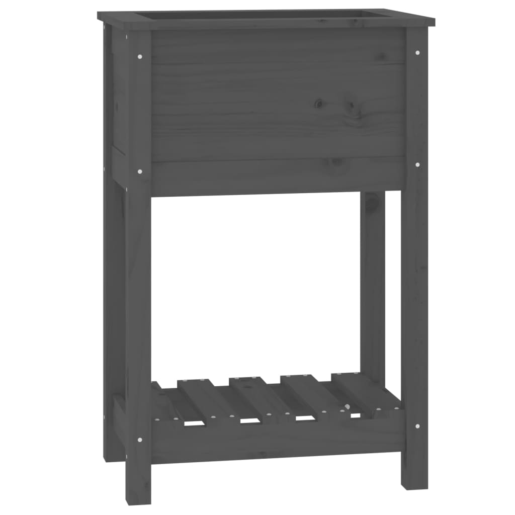 Sadilica s policom siva 54 x 34,5 x 81 cm od masivne borovine