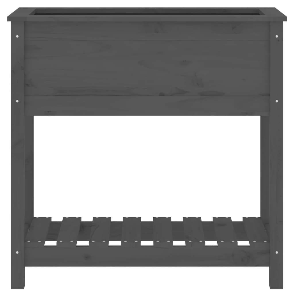 Sadilica s policom siva 82,5x34,5x81 cm od masivne borovine