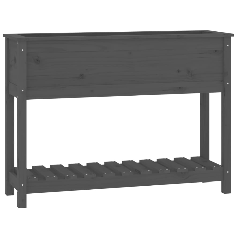 Sadilica s policom siva 111,5x34,5x81 cm od masivne borovine