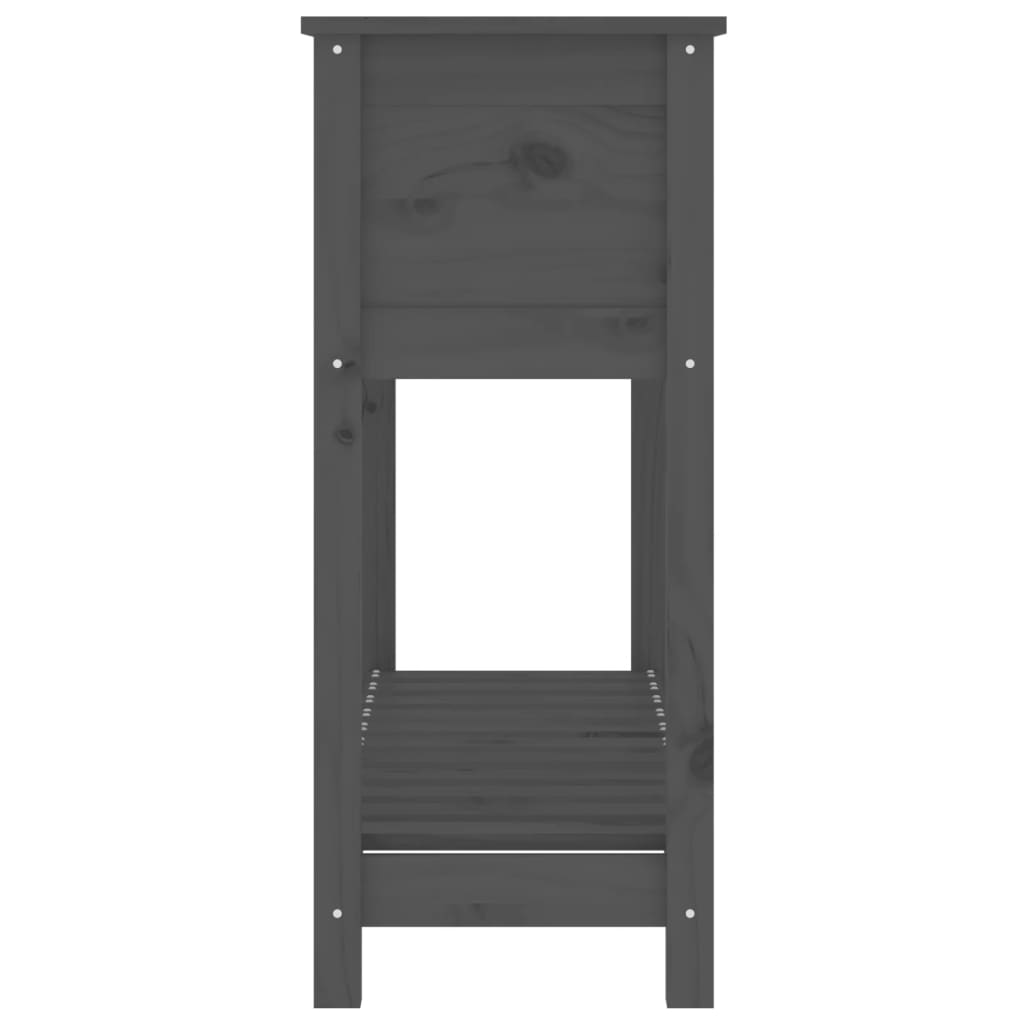 Sadilica s policom siva 111,5x34,5x81 cm od masivne borovine