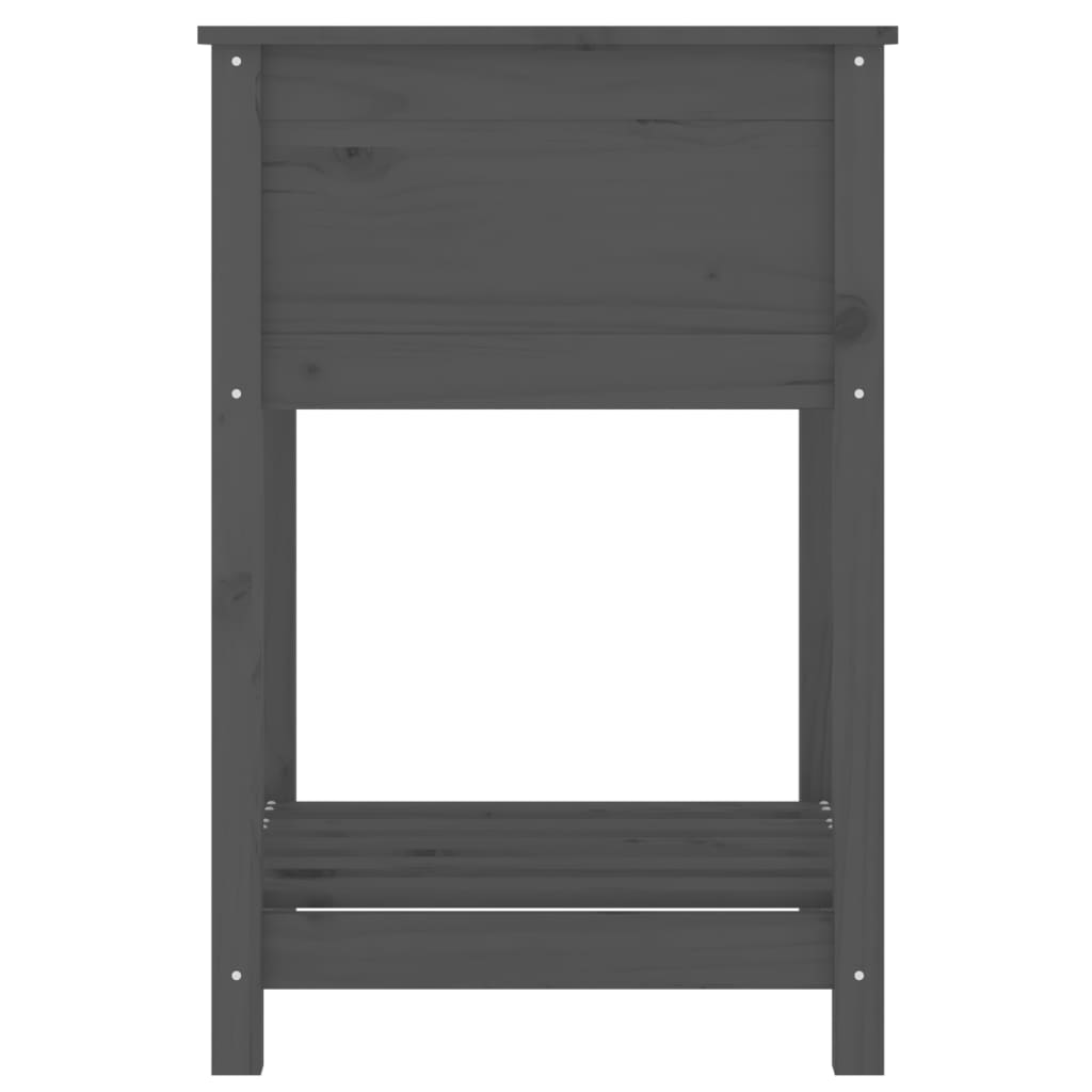 Sadilica s policom siva 54x54x81 cm od masivne borovine