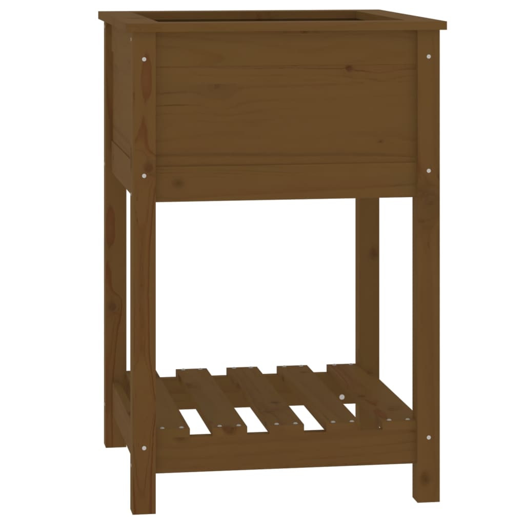 Sadilica s policom boja meda 54x54x81 cm od masivne borovine