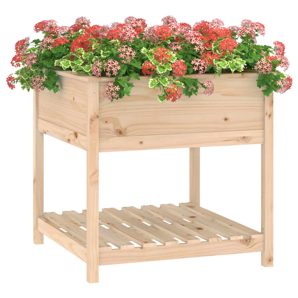 Sadilica s policom 82,5x82,5x81 cm od masivne borovine