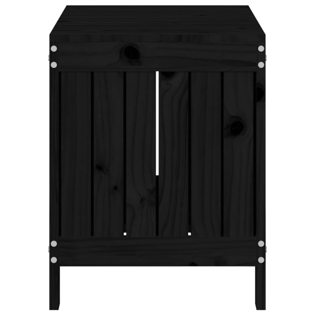 Vrtna kutija za pohranu crna 76x42,5x54 cm od masivne borovine