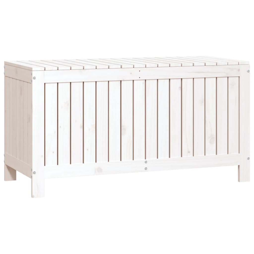 Vrtna kutija za pohranu bijela 115x49x60 cm od masivne borovine