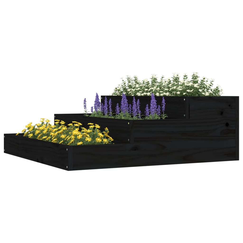 Sadilica crna 78x78x27 cm od masivne borovine