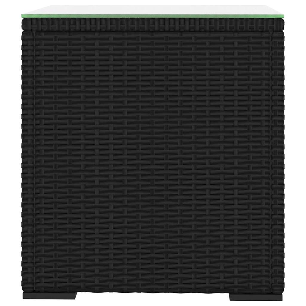 Bočni stolić crni 40 x 37 x 40,5 cm poliratan i kaljeno staklo