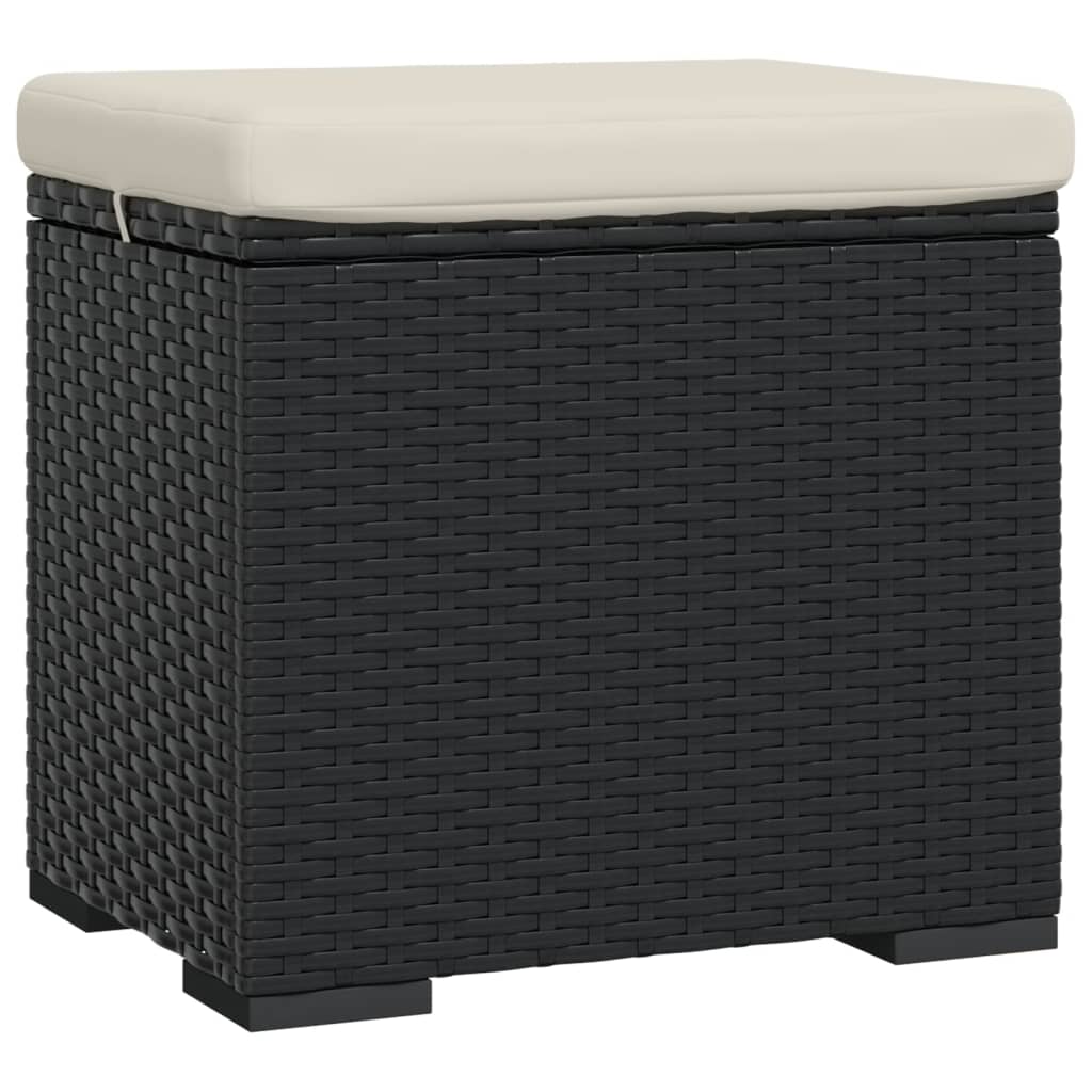 Otomani s jastucima 2 kom crni 40 x 30 x 40 cm od poliratana