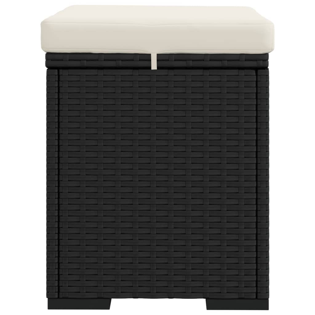 Otomani s jastucima 2 kom crni 40 x 30 x 40 cm od poliratana