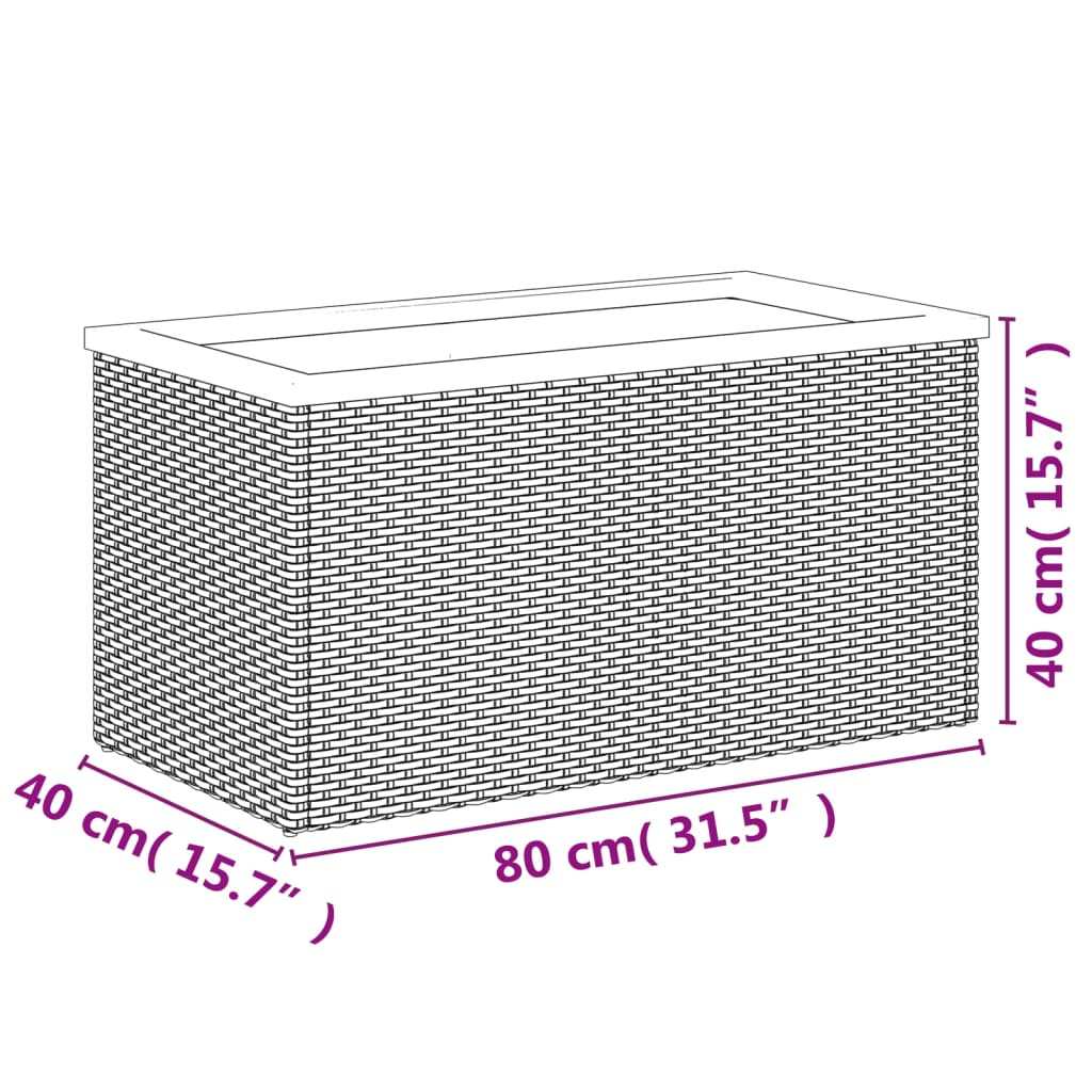 Sadilica crna 80 x 40 x 40 cm od poliratana