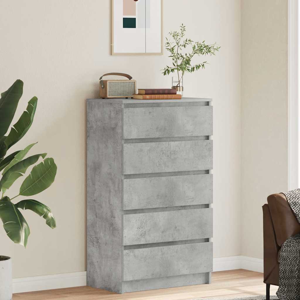 Ladičar siva boja betona 60 x 36 x 103 cm od konstruiranog drva
