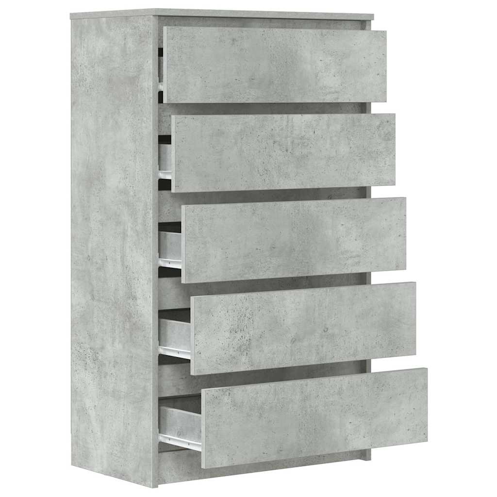 Ladičar siva boja betona 60 x 36 x 103 cm od konstruiranog drva