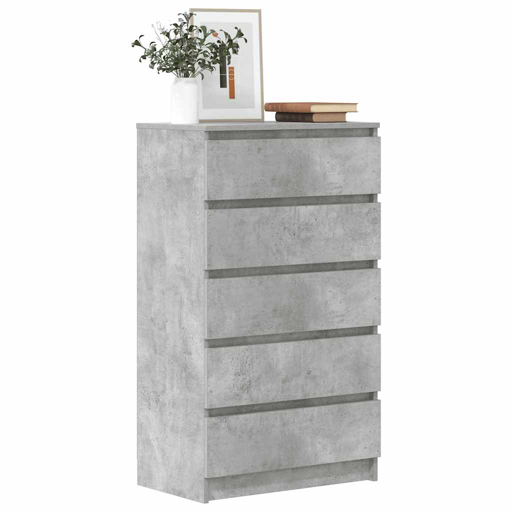 Ladičar siva boja betona 60 x 36 x 103 cm od konstruiranog drva