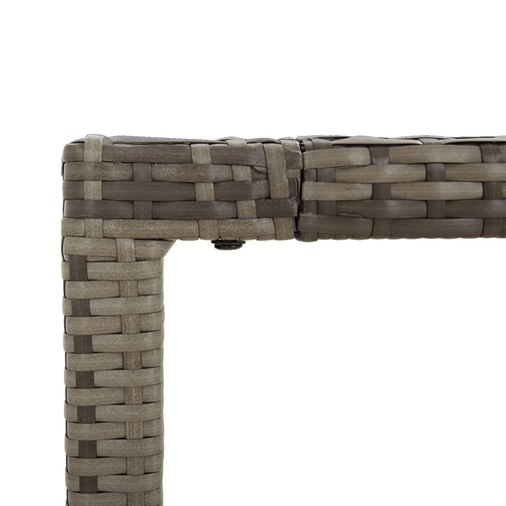Vrtni stol sa staklenom pločom sivi 150x90x75 cm od poliratana
