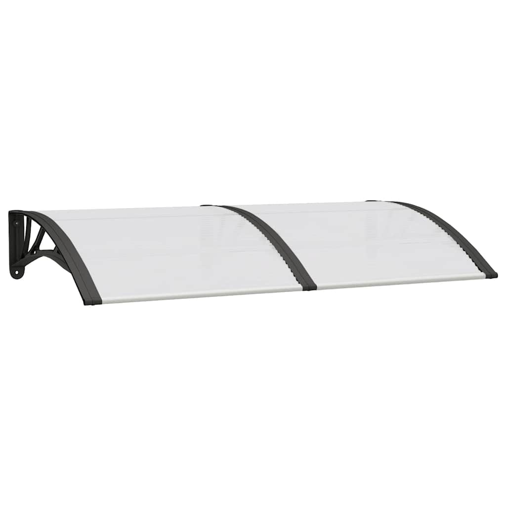 Nadstrešnica za vrata crna i prozirna 150 x 75 cm polikarbonat