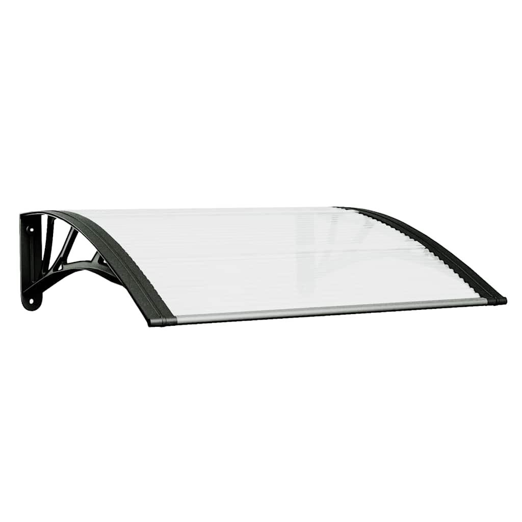 Nadstrešnica za vrata crna i prozirna 80 x 75 cm polikarbonatna