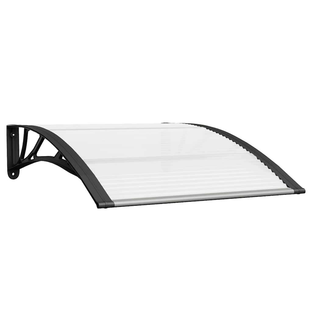Nadstrešnica za vrata crna i prozirna 100x75 cm polikarbonat
