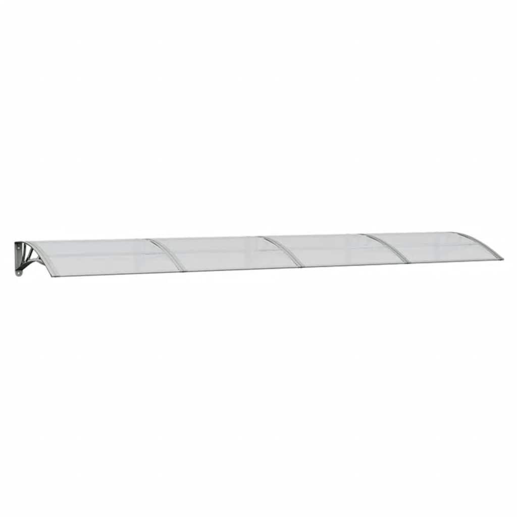 Nadstrešnica za vrata siva i prozirna 350x75 cm polikarbonat