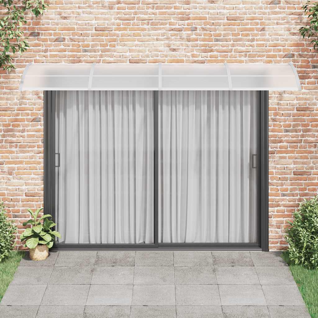 Nadstrešnica za vrata siva i prozirna 350x75 cm polikarbonat