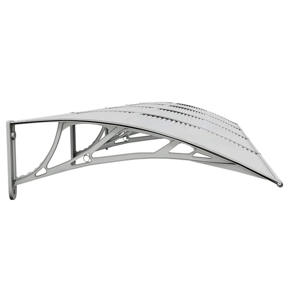 Nadstrešnica za vrata siva i prozirna 350x75 cm polikarbonat