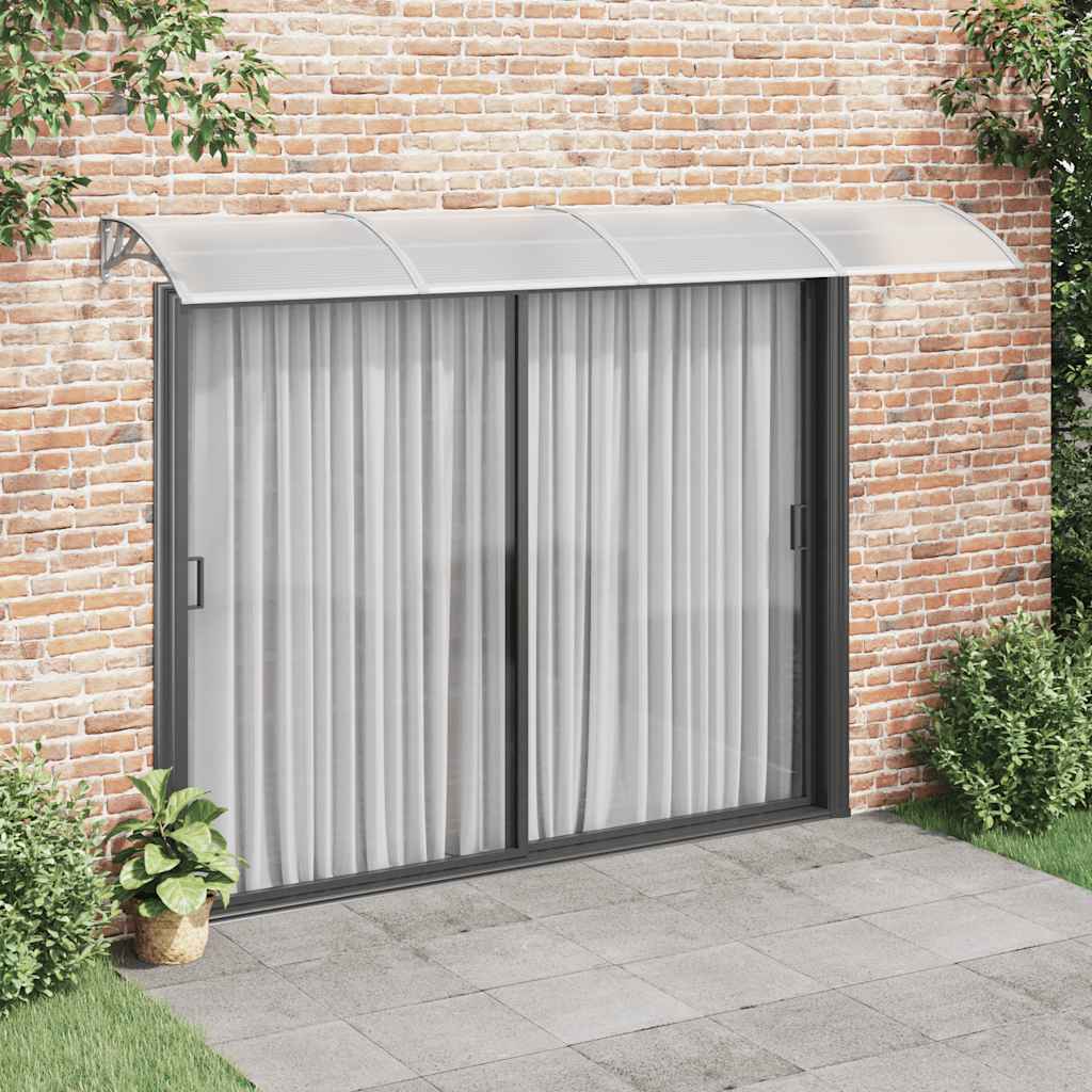 Nadstrešnica za vrata siva i prozirna 350x75 cm polikarbonat