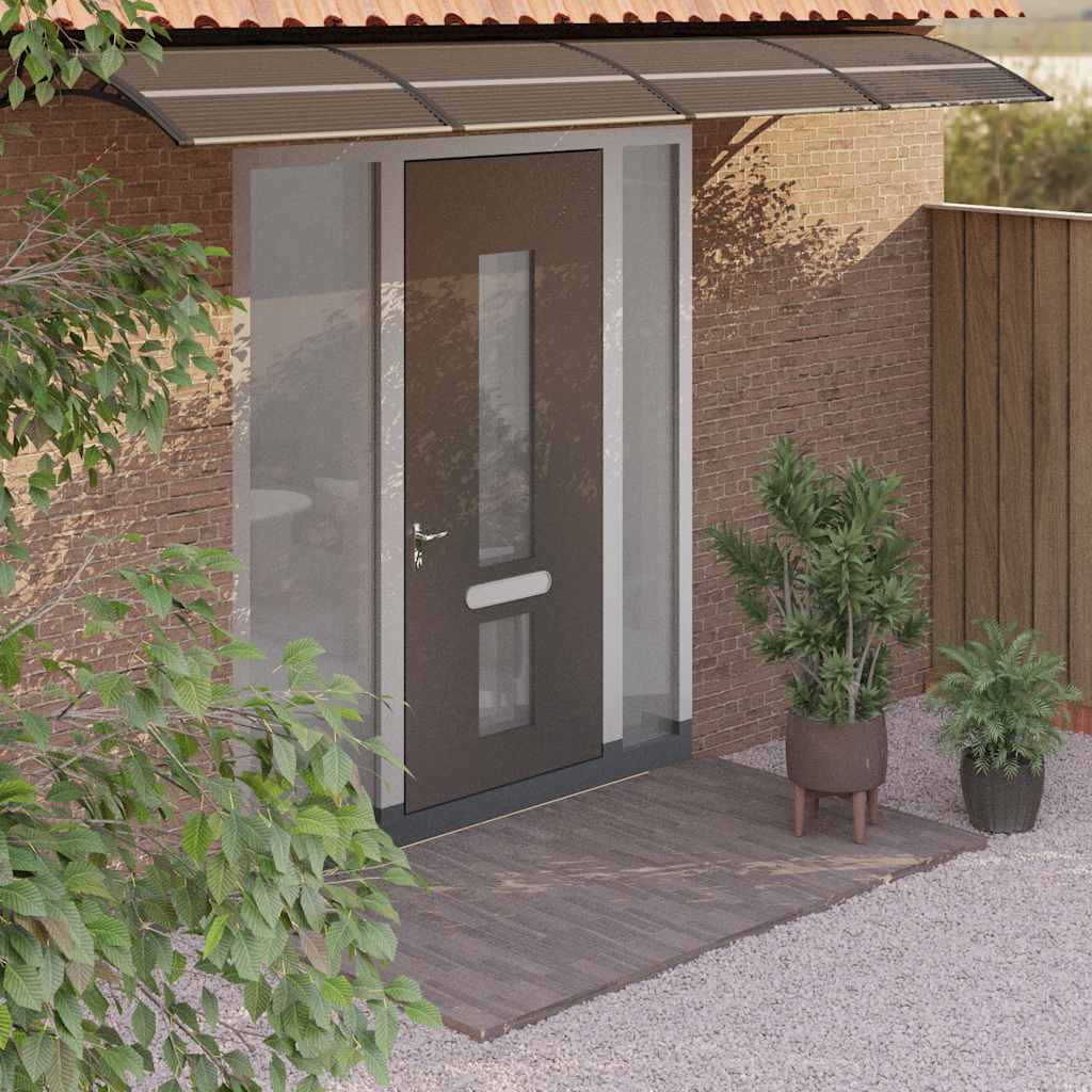 Nadstrešnica za vrata crna 350 x 75 cm polikarbonatna