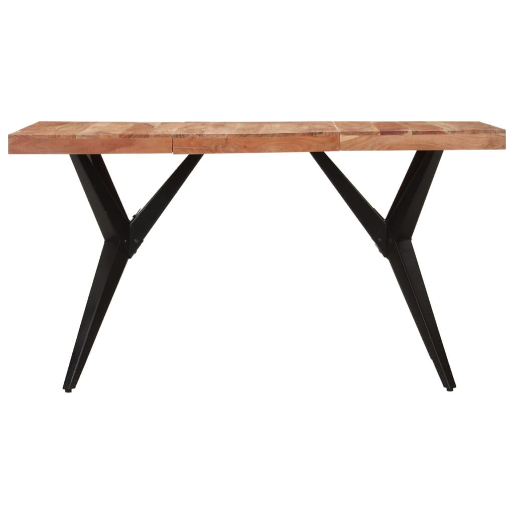 Blagovaonski stol crni 140x70x76 cm od masivnog bagremovog drva