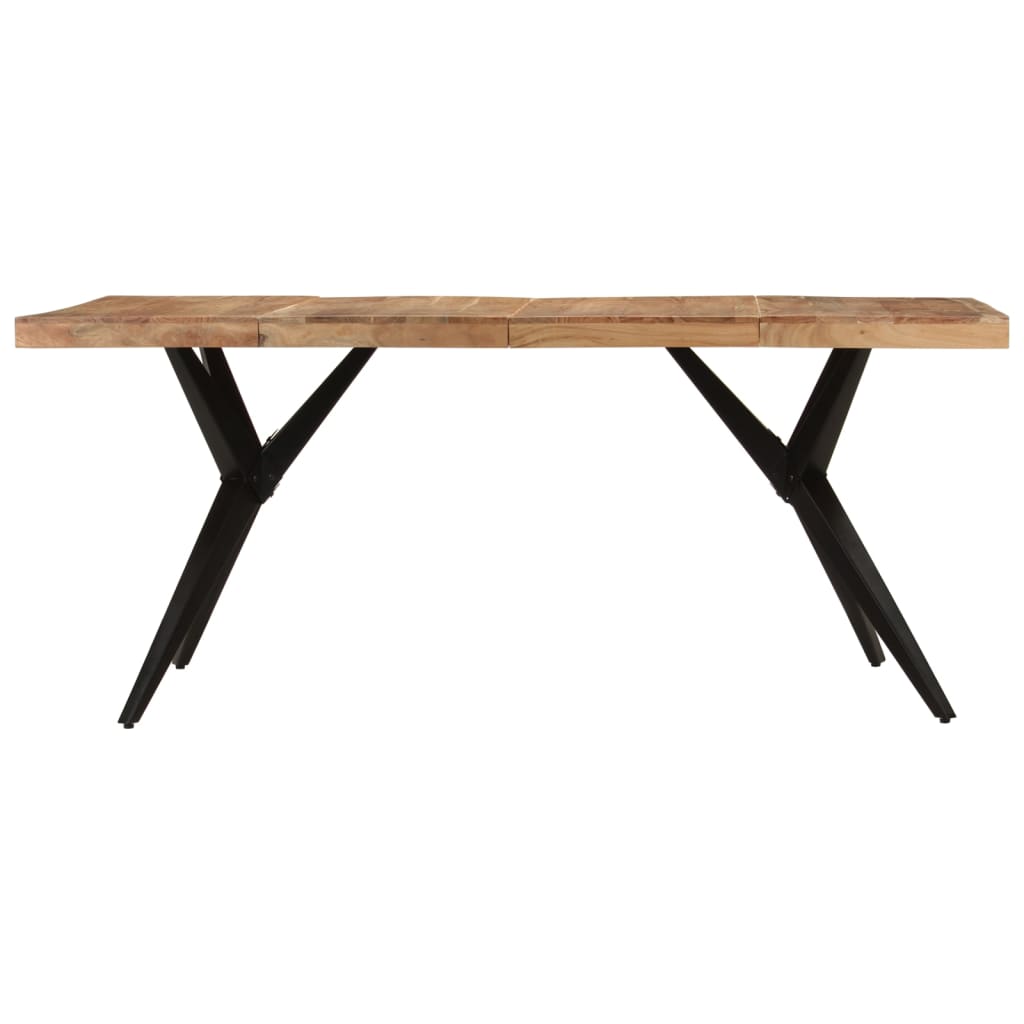 Blagovaonski stol crni 180x90x77 cm od masivnog bagremovog drva