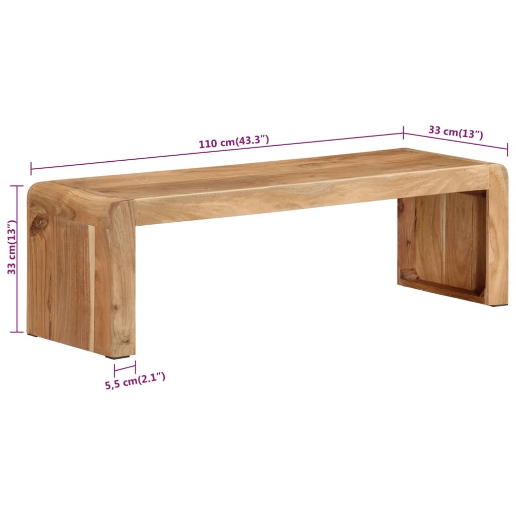 TV stalak 110 x 33 x 33 cm od masivnog bagremovog drva