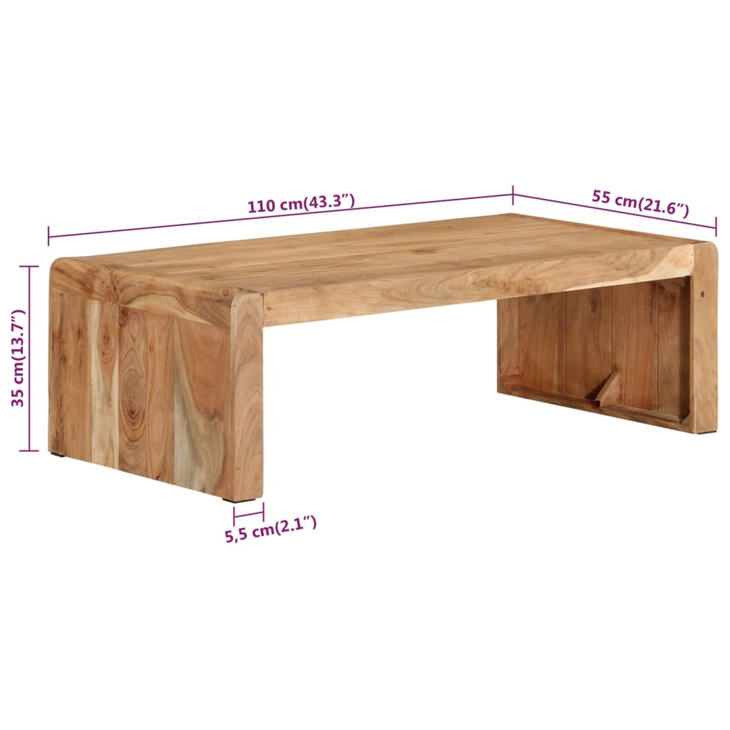 Stolić za kavu 110 x 55 x 35 cm od masivnog drva bagrema