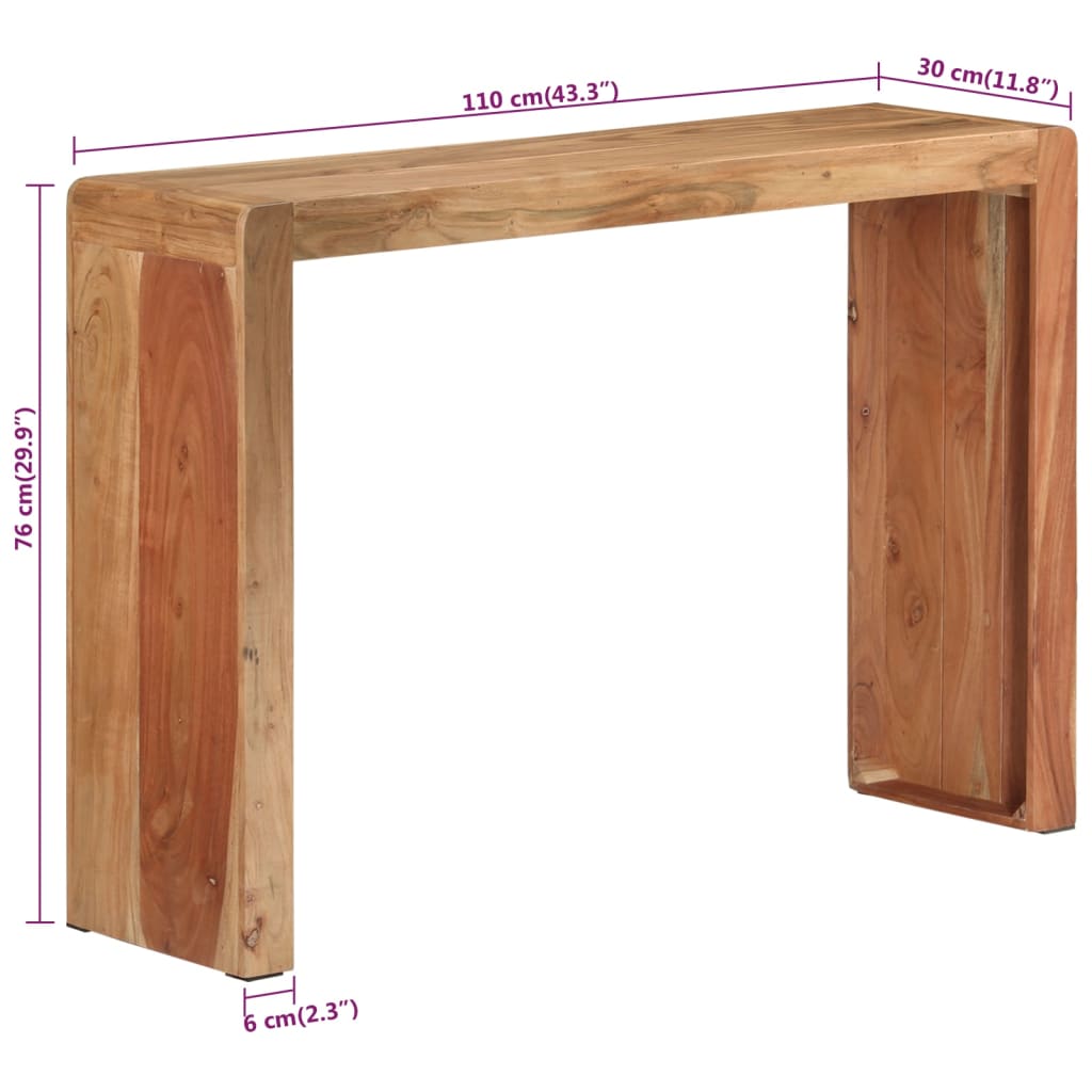 Konzolni stol 110 x 30 x 76 cm od masivnog drva bagrema
