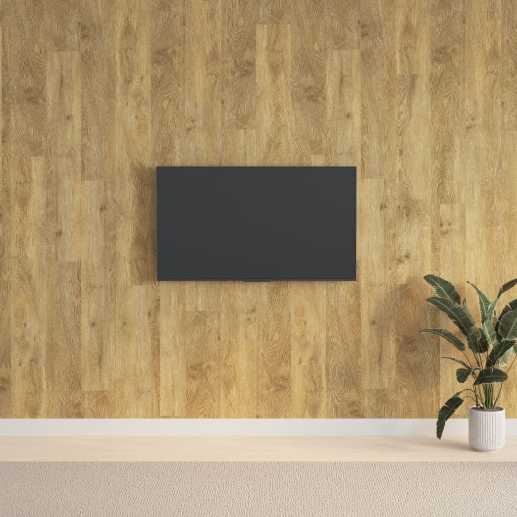 Zidne ploče s izgledom drva smeđe od PVC-a 2,06 m²