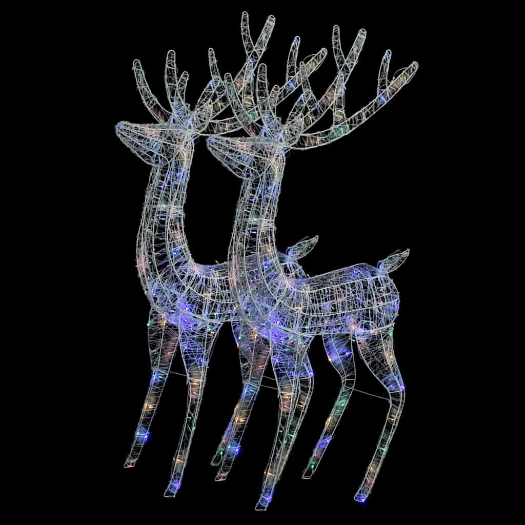 XXL akrilni božićni sobovi 250 LED 2 kom 180 cm šareni