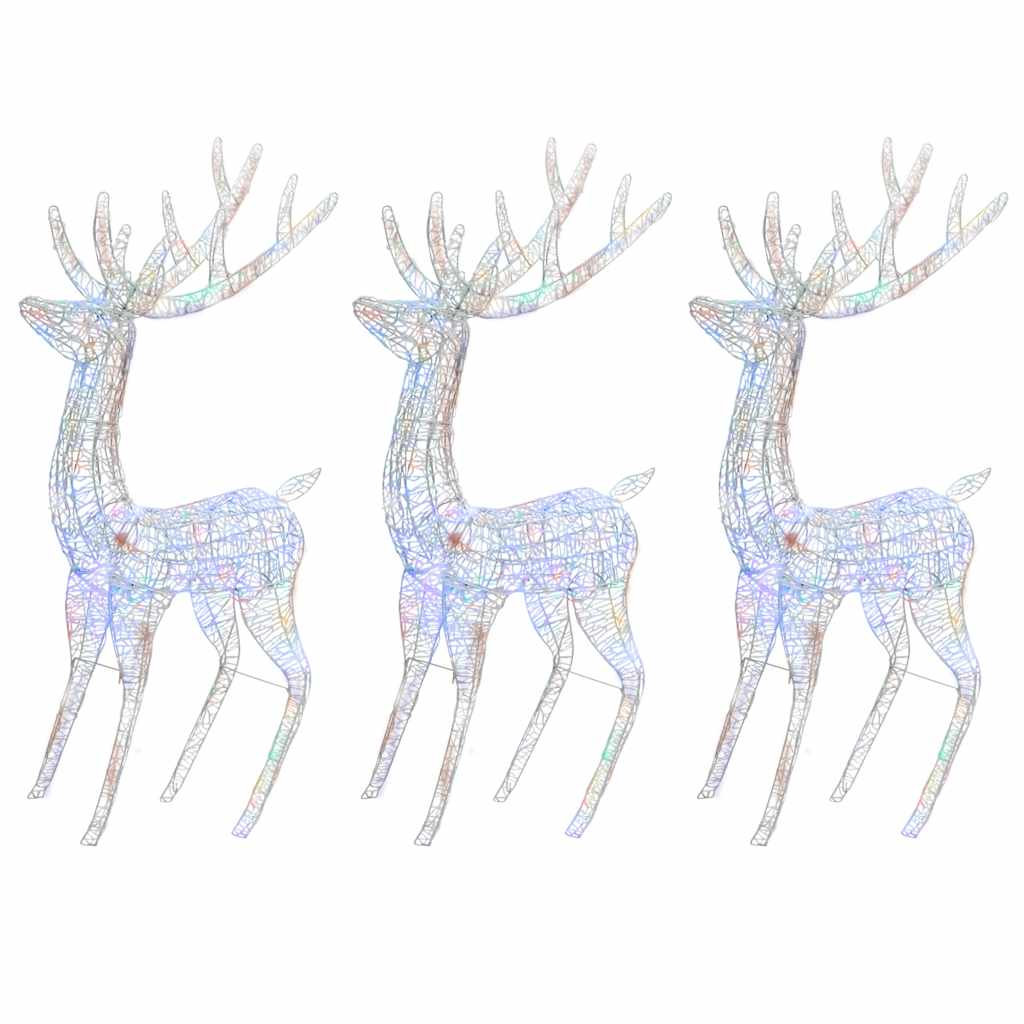 XXL akrilni božićni sobovi 250 LED 3 kom 180 cm šareni