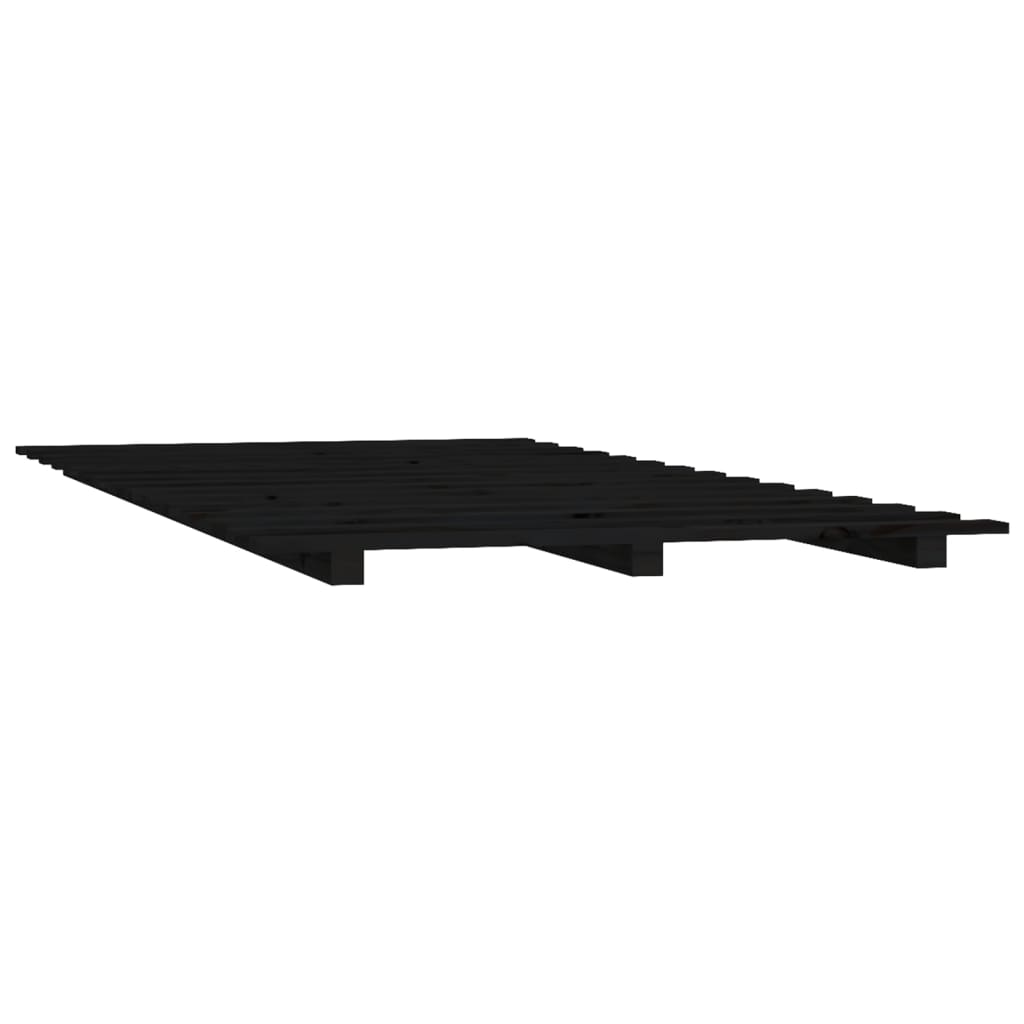 Okvir za krevet crni 75 x 190 cm od masivne borovine