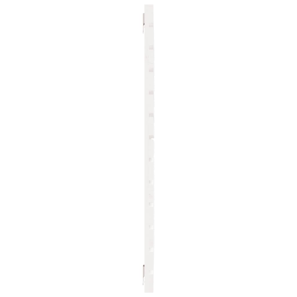 Zidno uzglavlje bijelo 126x3x91,5 cm od masivne borovine
