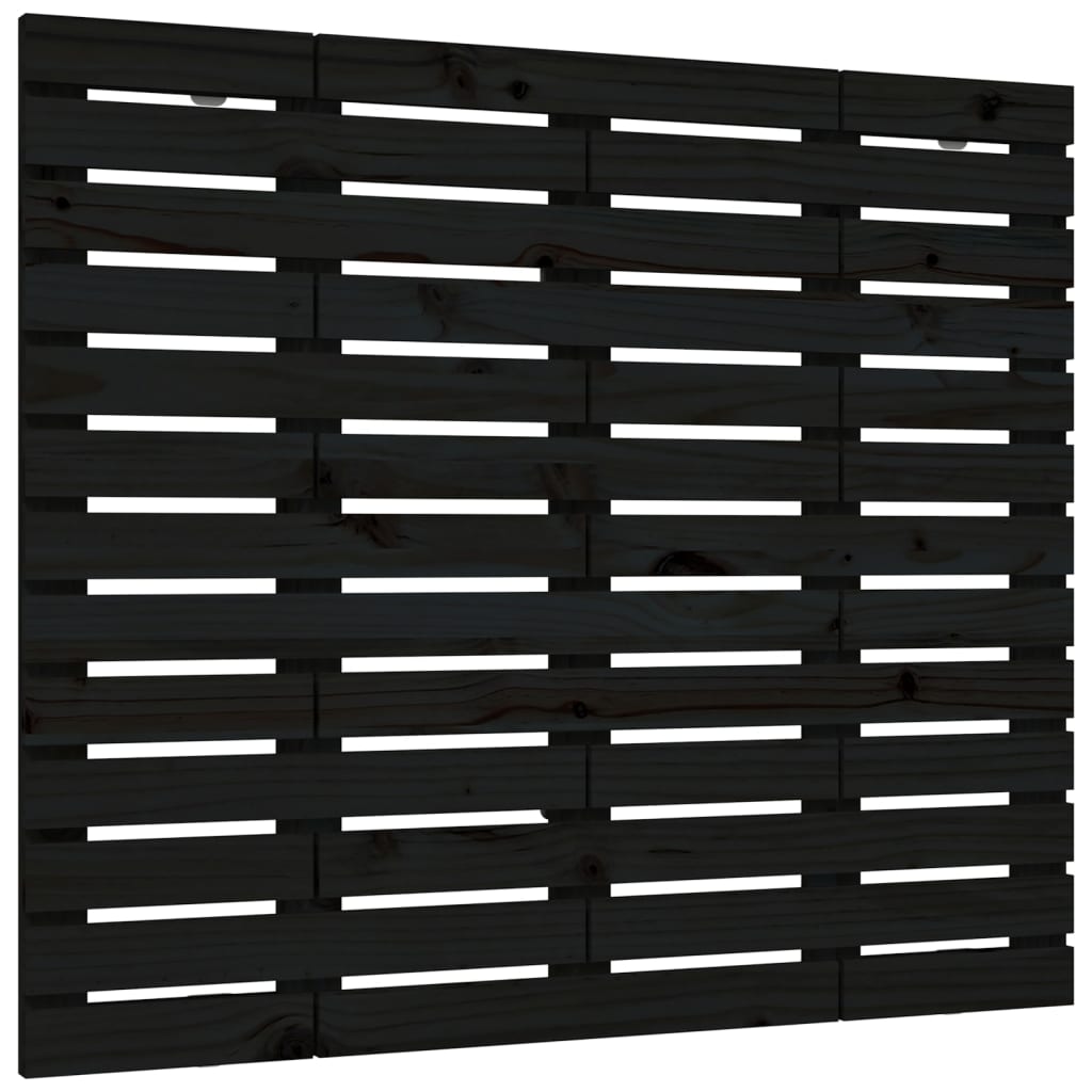Zidno uzglavlje crni 81x3x91,5 cm od masivne borovine