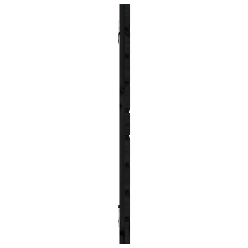 Zidno uzglavlje crni 146x3x63 cm od masivne borovine