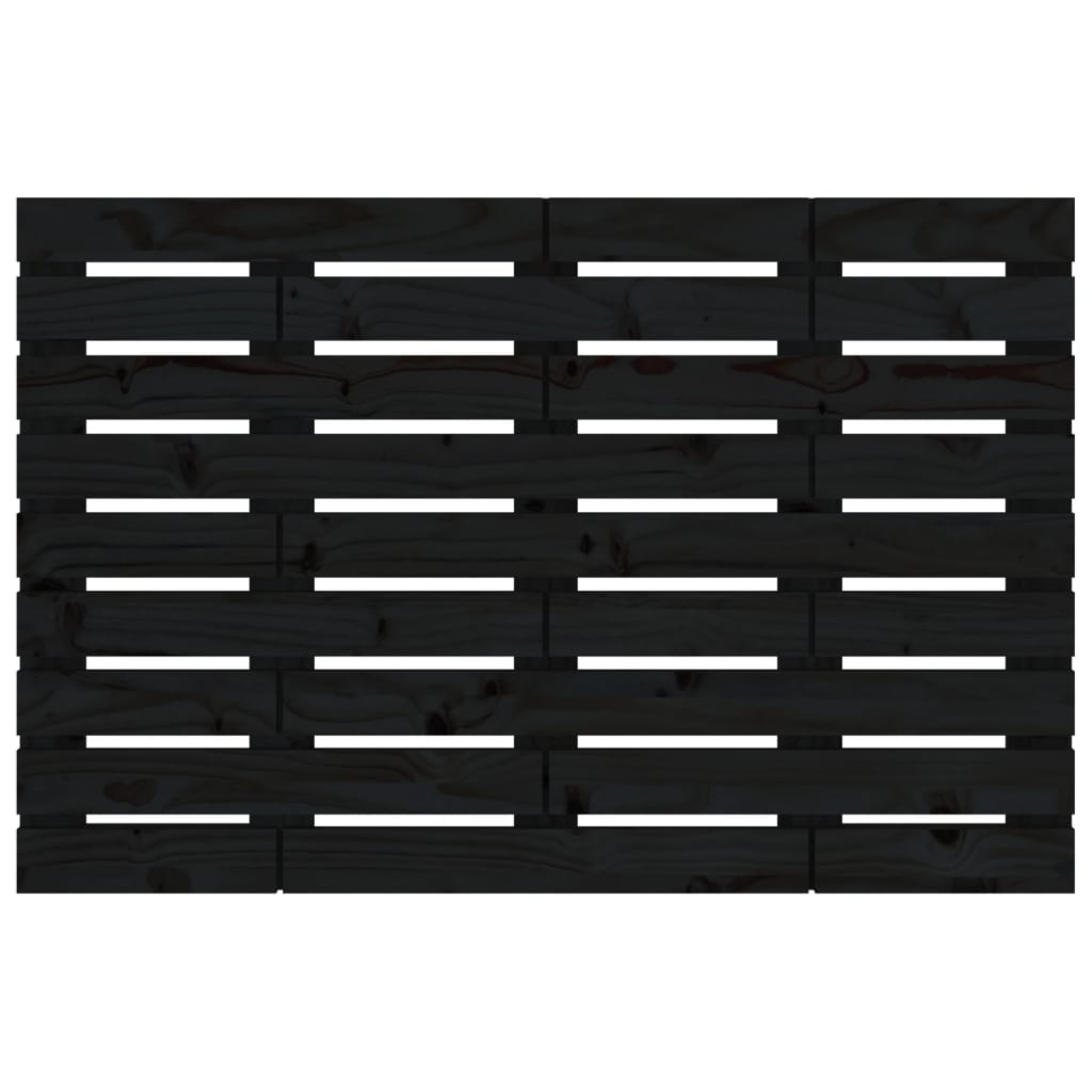 Zidno uzglavlje crni 81x3x63 cm od masivne borovine