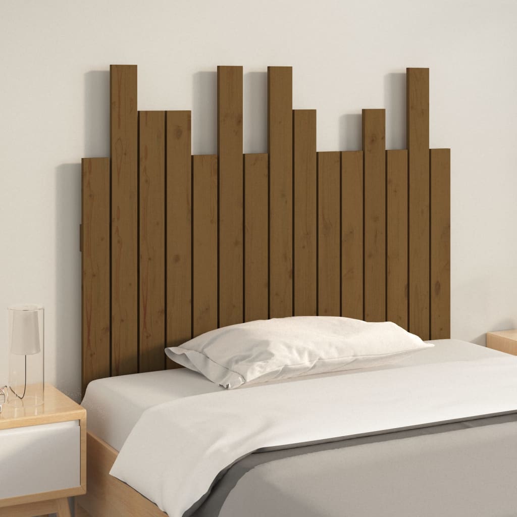 Uzglavlje za krevet boja meda 95,5x3x80 cm masivna borovina